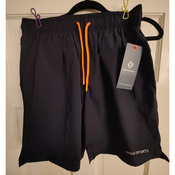 Hodo Men's  Navy Swim Trunks w Orange Drawstring NWT Sz S - Picture 7 of 8